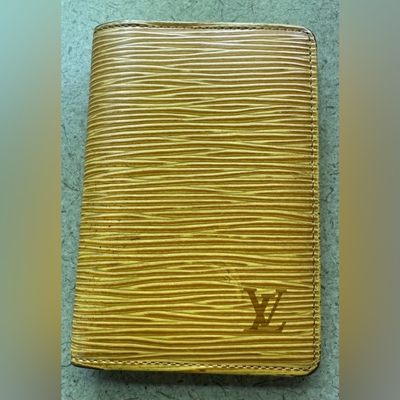 Louis Vuitton Handbags - Louis Vuitton Card Holder Wallet, Epi Leather, Yellow, Purple Interior